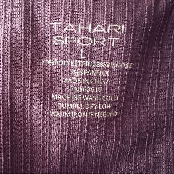 TAHARI Sport Oversized Purple Pull Over Top Lg Collar HiLo size Large - Picture 6 of 9